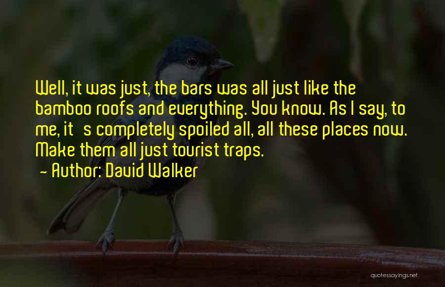 David Walker Quotes: Well, It Was Just, The Bars Was All Just Like The Bamboo Roofs And Everything. You Know. As I Say,