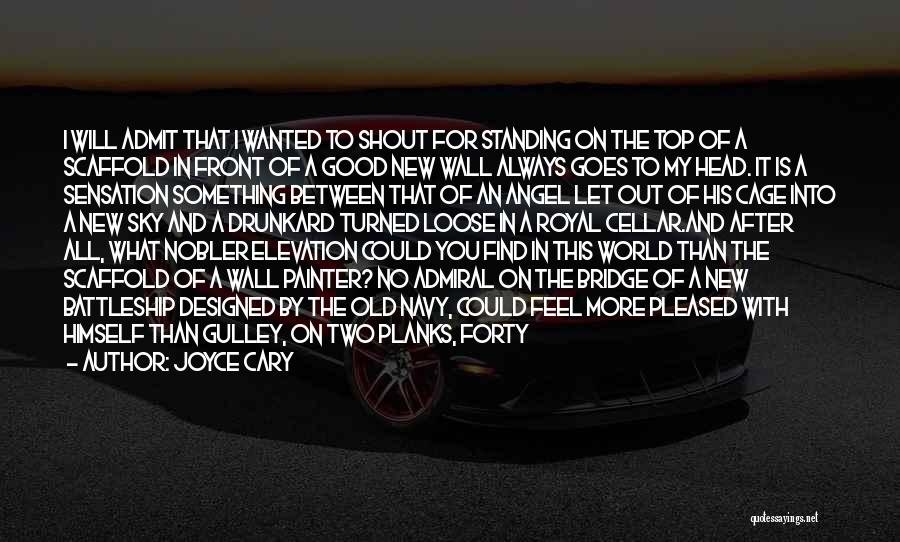 Joyce Cary Quotes: I Will Admit That I Wanted To Shout For Standing On The Top Of A Scaffold In Front Of A