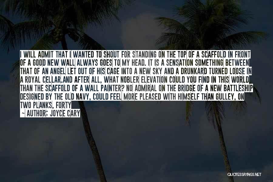 Joyce Cary Quotes: I Will Admit That I Wanted To Shout For Standing On The Top Of A Scaffold In Front Of A