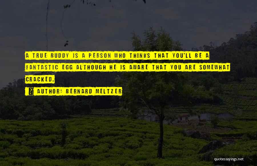 Bernard Meltzer Quotes: A True Buddy Is A Person Who Thinks That You'll Be A Fantastic Egg Although He Is Aware That You