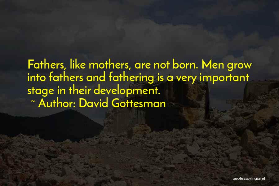 David Gottesman Quotes: Fathers, Like Mothers, Are Not Born. Men Grow Into Fathers And Fathering Is A Very Important Stage In Their Development.