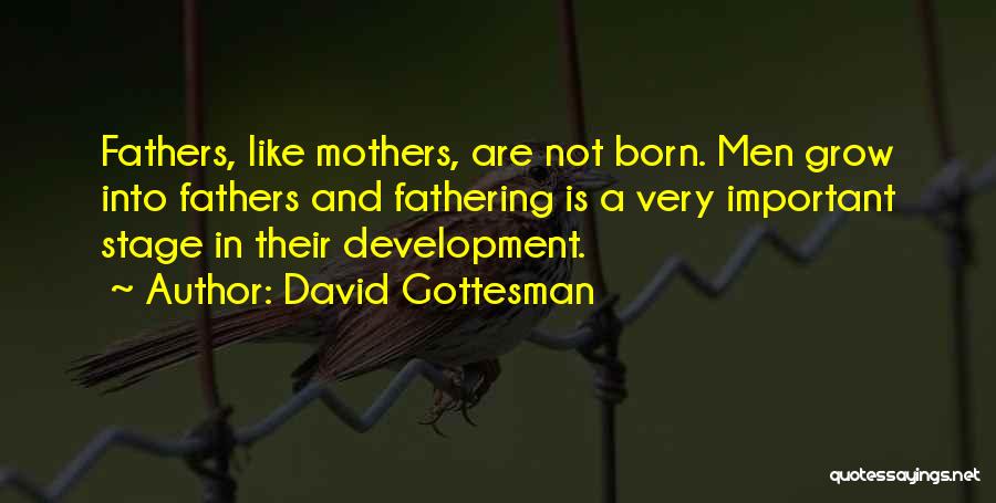 David Gottesman Quotes: Fathers, Like Mothers, Are Not Born. Men Grow Into Fathers And Fathering Is A Very Important Stage In Their Development.