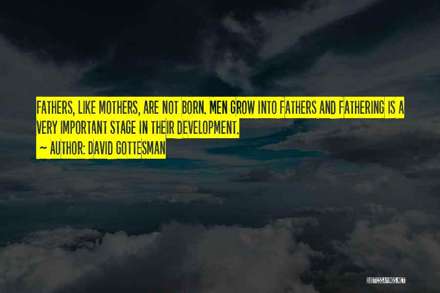 David Gottesman Quotes: Fathers, Like Mothers, Are Not Born. Men Grow Into Fathers And Fathering Is A Very Important Stage In Their Development.