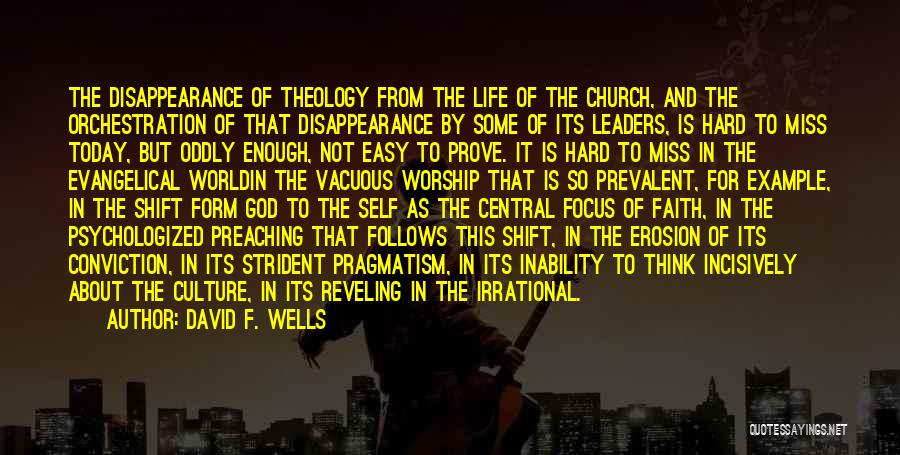 David F. Wells Quotes: The Disappearance Of Theology From The Life Of The Church, And The Orchestration Of That Disappearance By Some Of Its