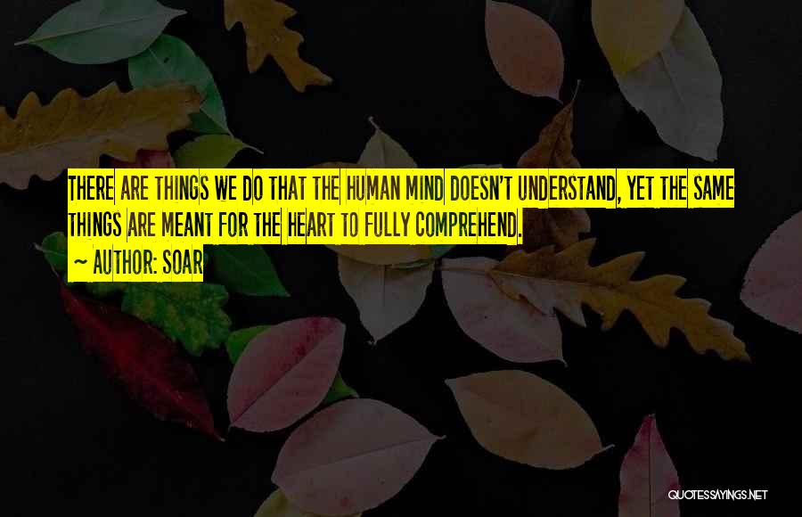 Soar Quotes: There Are Things We Do That The Human Mind Doesn't Understand, Yet The Same Things Are Meant For The Heart