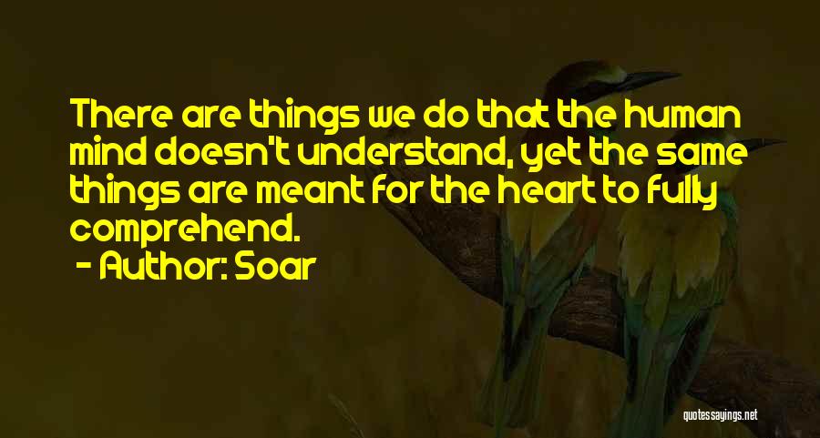 Soar Quotes: There Are Things We Do That The Human Mind Doesn't Understand, Yet The Same Things Are Meant For The Heart