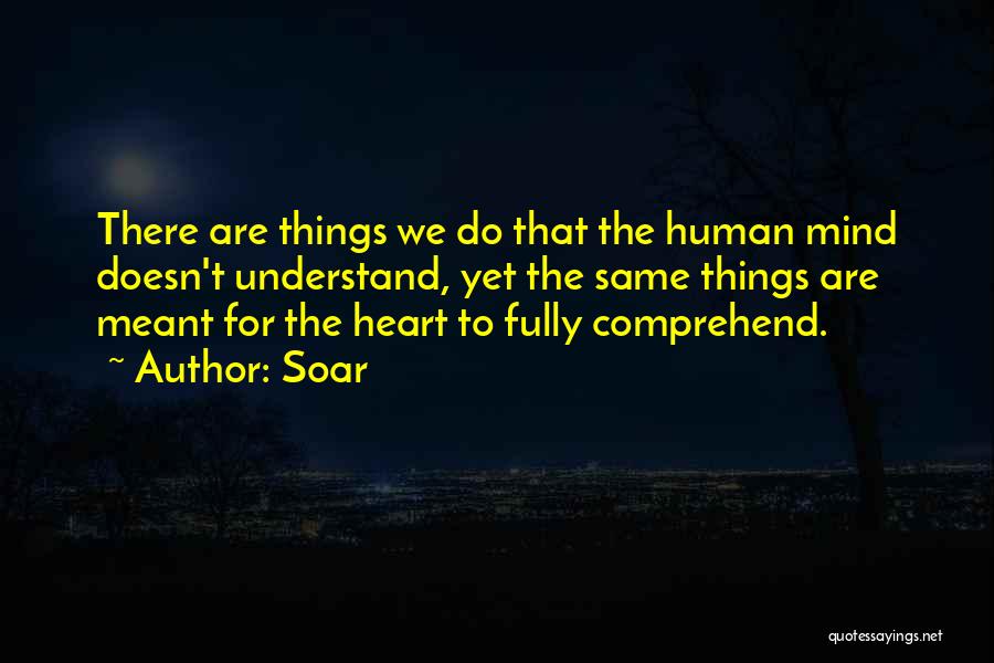Soar Quotes: There Are Things We Do That The Human Mind Doesn't Understand, Yet The Same Things Are Meant For The Heart