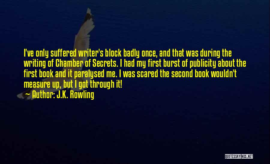 J.K. Rowling Quotes: I've Only Suffered Writer's Block Badly Once, And That Was During The Writing Of Chamber Of Secrets. I Had My