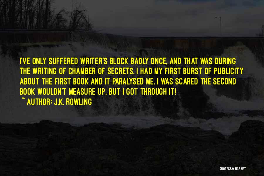 J.K. Rowling Quotes: I've Only Suffered Writer's Block Badly Once, And That Was During The Writing Of Chamber Of Secrets. I Had My