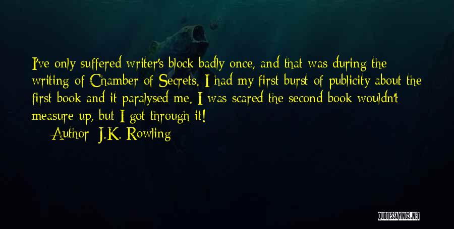 J.K. Rowling Quotes: I've Only Suffered Writer's Block Badly Once, And That Was During The Writing Of Chamber Of Secrets. I Had My