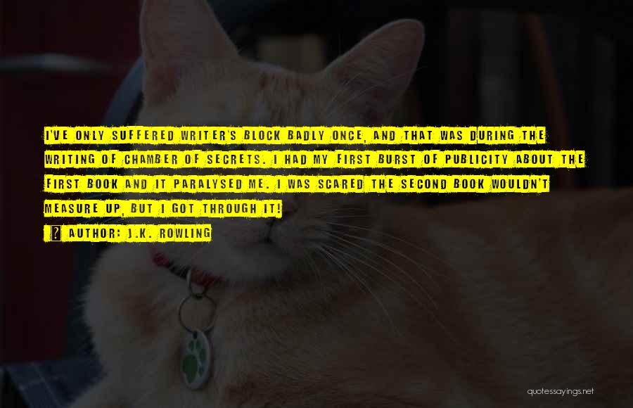 J.K. Rowling Quotes: I've Only Suffered Writer's Block Badly Once, And That Was During The Writing Of Chamber Of Secrets. I Had My