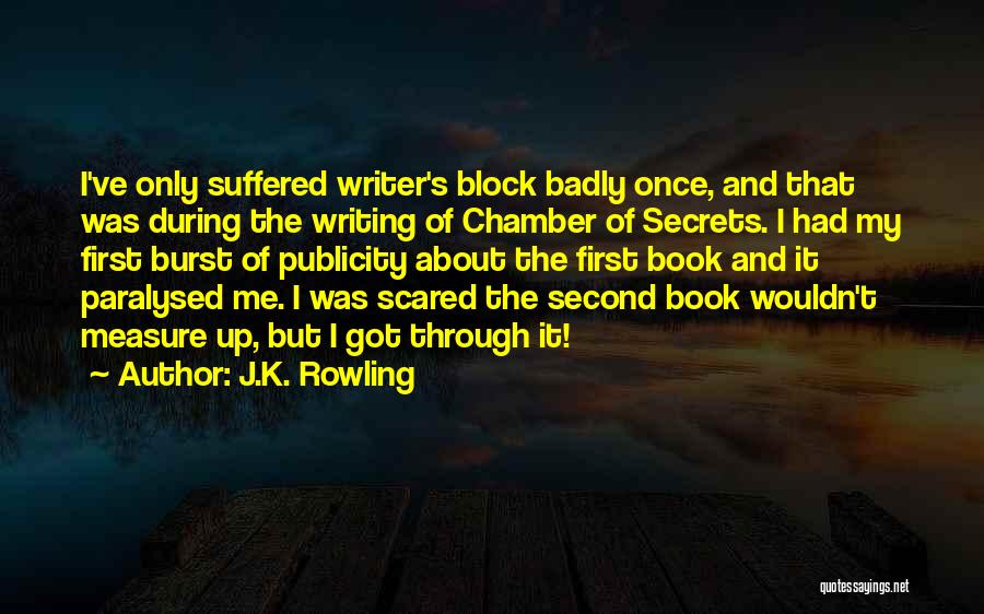 J.K. Rowling Quotes: I've Only Suffered Writer's Block Badly Once, And That Was During The Writing Of Chamber Of Secrets. I Had My