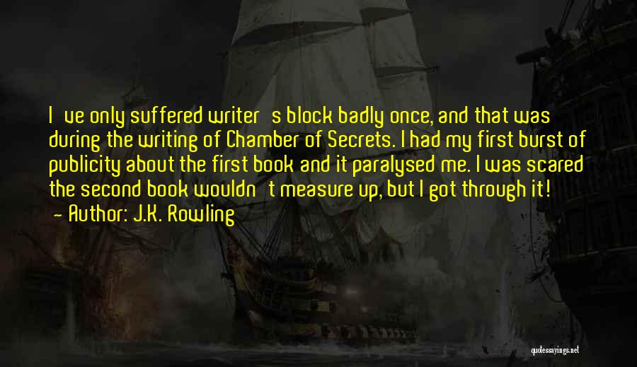 J.K. Rowling Quotes: I've Only Suffered Writer's Block Badly Once, And That Was During The Writing Of Chamber Of Secrets. I Had My