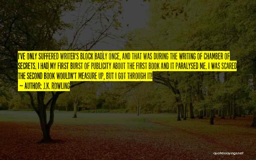 J.K. Rowling Quotes: I've Only Suffered Writer's Block Badly Once, And That Was During The Writing Of Chamber Of Secrets. I Had My