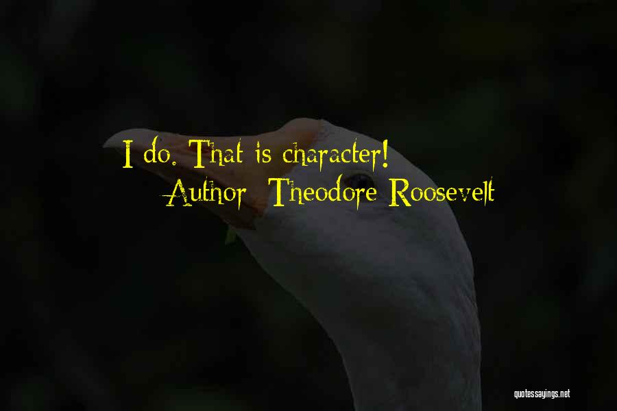 Theodore Roosevelt Quotes: I Do. That Is Character!