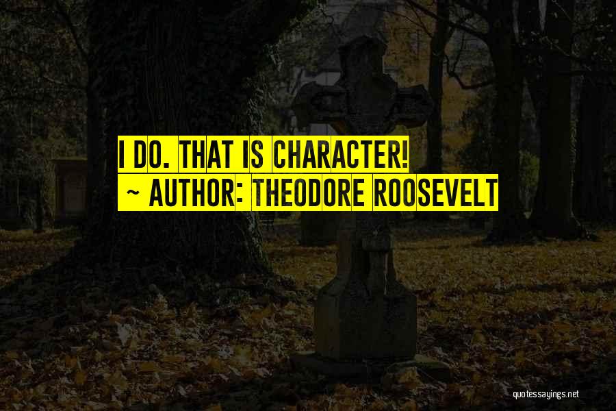 Theodore Roosevelt Quotes: I Do. That Is Character!