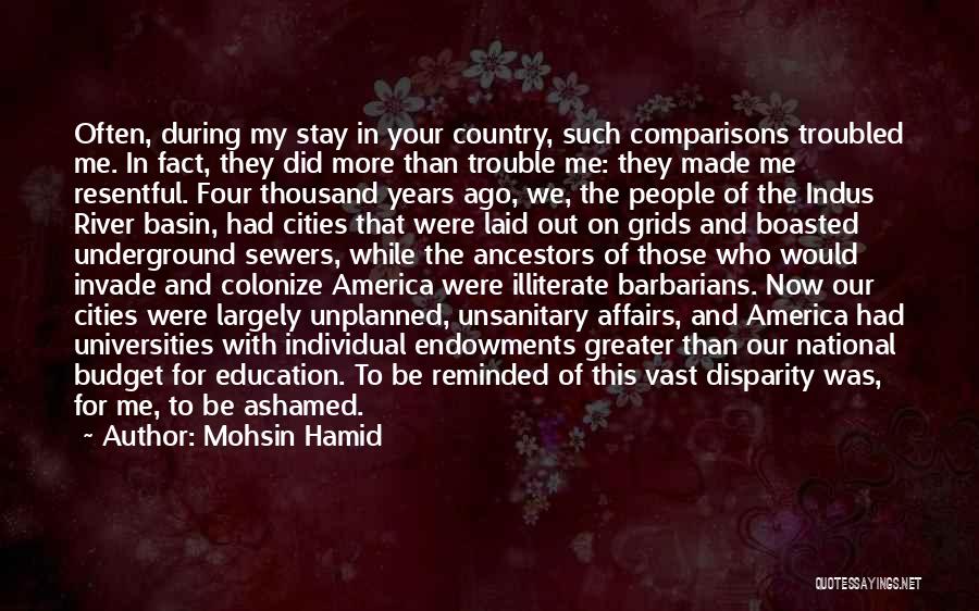 Mohsin Hamid Quotes: Often, During My Stay In Your Country, Such Comparisons Troubled Me. In Fact, They Did More Than Trouble Me: They