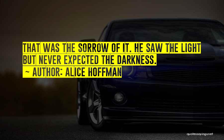 Alice Hoffman Quotes: That Was The Sorrow Of It. He Saw The Light But Never Expected The Darkness.