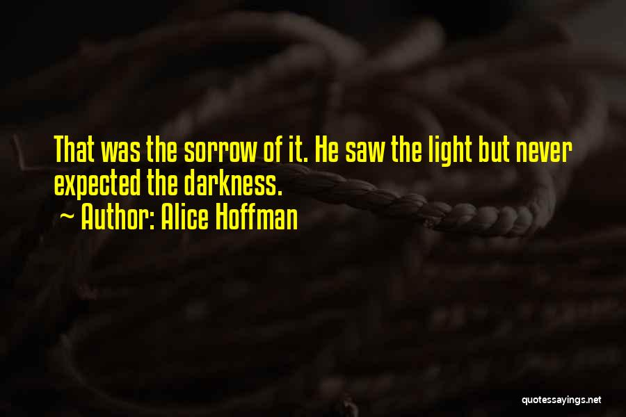 Alice Hoffman Quotes: That Was The Sorrow Of It. He Saw The Light But Never Expected The Darkness.