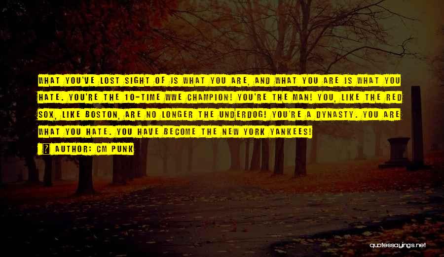 CM Punk Quotes: What You've Lost Sight Of Is What You Are, And What You Are Is What You Hate. You're The 10-time