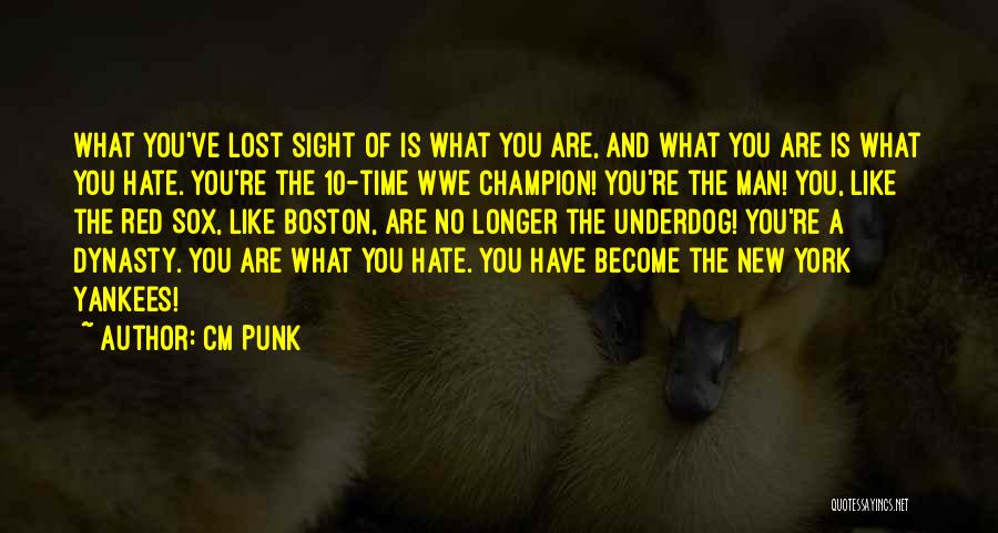 CM Punk Quotes: What You've Lost Sight Of Is What You Are, And What You Are Is What You Hate. You're The 10-time