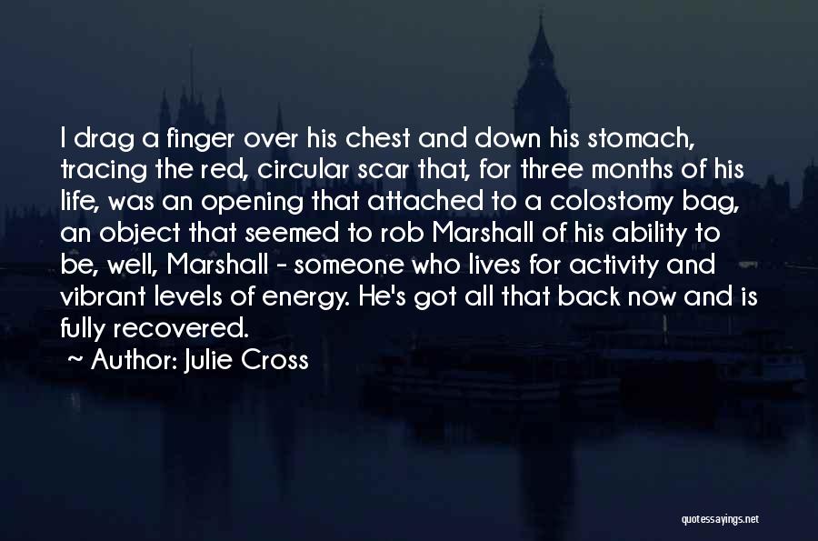 Julie Cross Quotes: I Drag A Finger Over His Chest And Down His Stomach, Tracing The Red, Circular Scar That, For Three Months