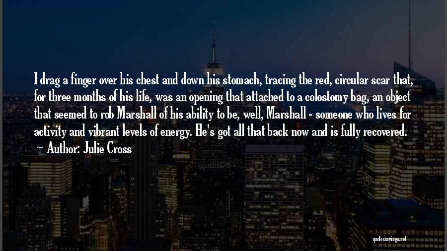 Julie Cross Quotes: I Drag A Finger Over His Chest And Down His Stomach, Tracing The Red, Circular Scar That, For Three Months