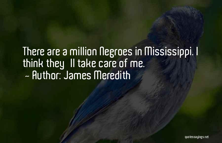 James Meredith Quotes: There Are A Million Negroes In Mississippi. I Think They'll Take Care Of Me.