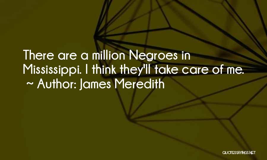 James Meredith Quotes: There Are A Million Negroes In Mississippi. I Think They'll Take Care Of Me.