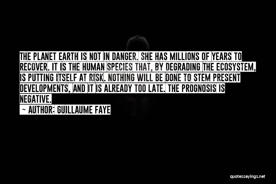 Guillaume Faye Quotes: The Planet Earth Is Not In Danger. She Has Millions Of Years To Recover. It Is The Human Species That,