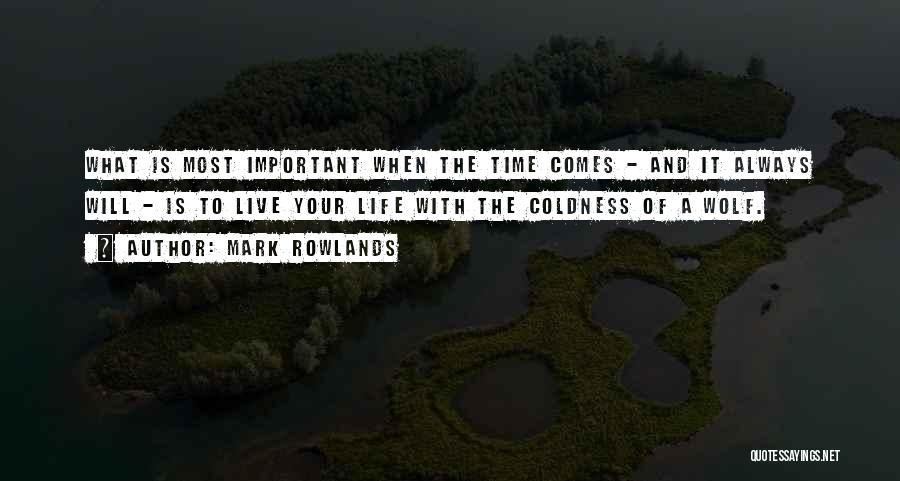 Mark Rowlands Quotes: What Is Most Important When The Time Comes - And It Always Will - Is To Live Your Life With