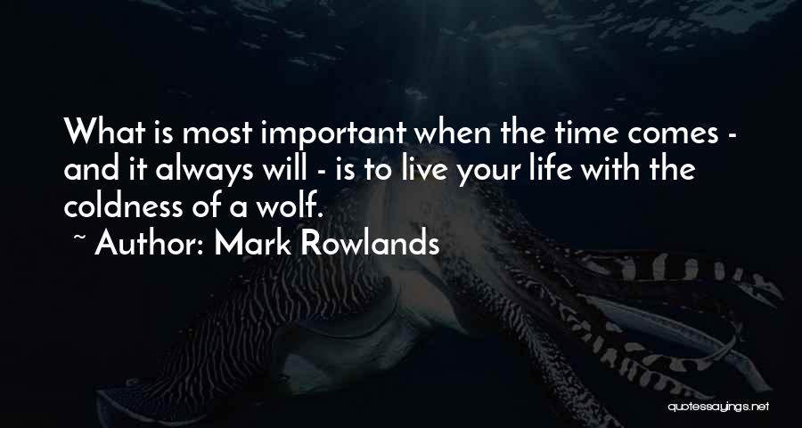 Mark Rowlands Quotes: What Is Most Important When The Time Comes - And It Always Will - Is To Live Your Life With