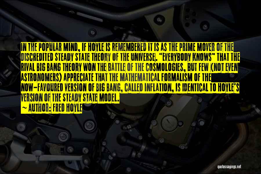 Fred Hoyle Quotes: In The Popular Mind, If Hoyle Is Remembered It Is As The Prime Mover Of The Discredited Steady State Theory