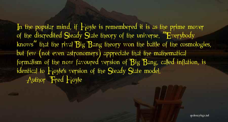 Fred Hoyle Quotes: In The Popular Mind, If Hoyle Is Remembered It Is As The Prime Mover Of The Discredited Steady State Theory