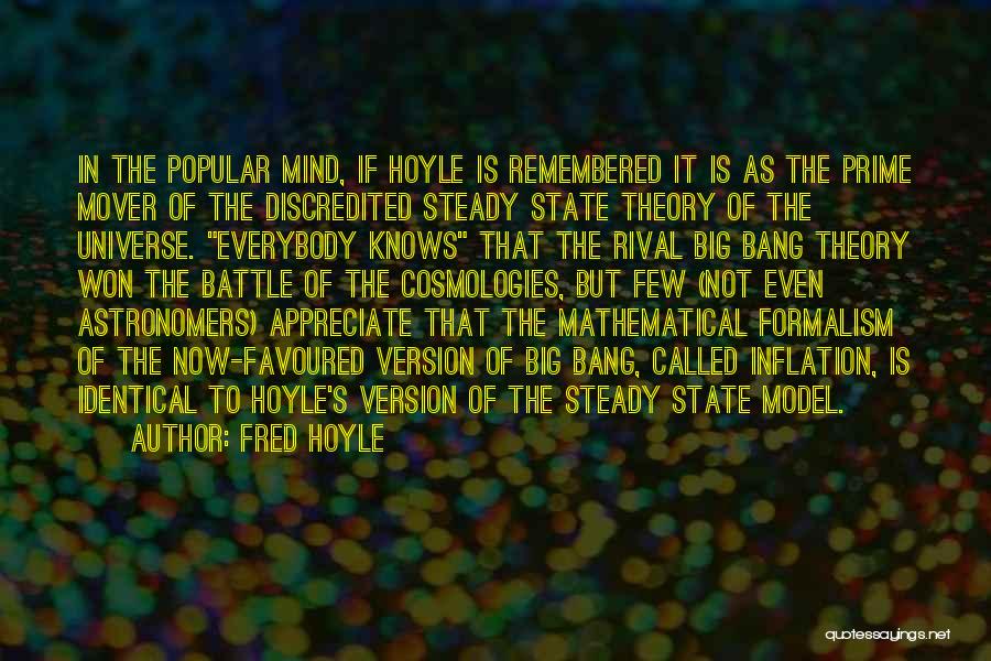 Fred Hoyle Quotes: In The Popular Mind, If Hoyle Is Remembered It Is As The Prime Mover Of The Discredited Steady State Theory