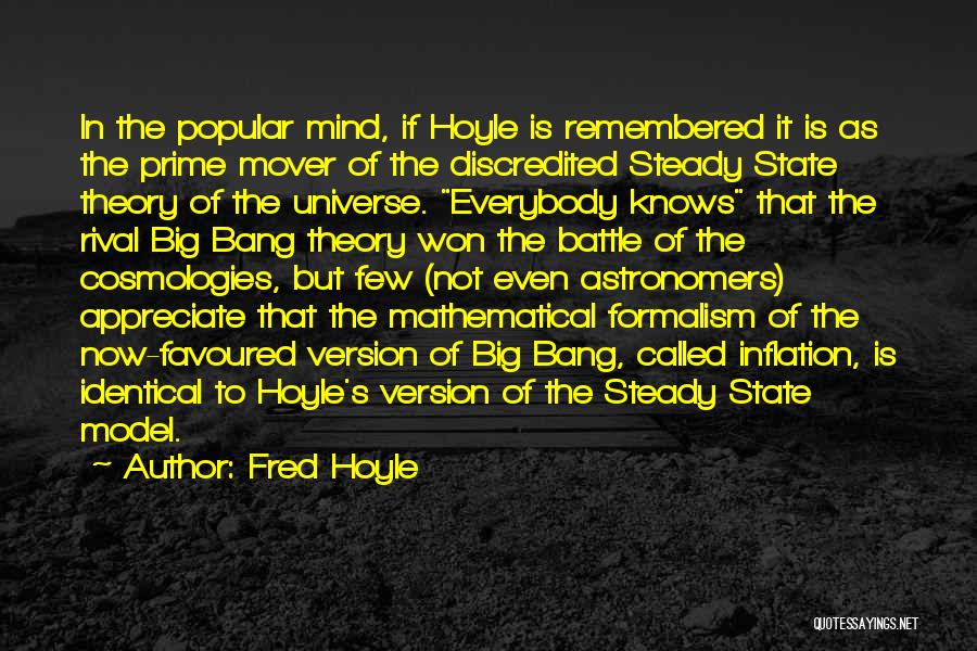 Fred Hoyle Quotes: In The Popular Mind, If Hoyle Is Remembered It Is As The Prime Mover Of The Discredited Steady State Theory