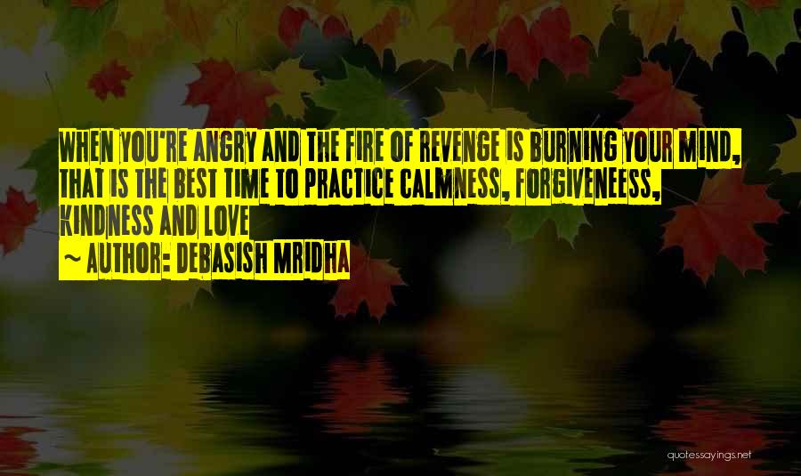Debasish Mridha Quotes: When You're Angry And The Fire Of Revenge Is Burning Your Mind, That Is The Best Time To Practice Calmness,