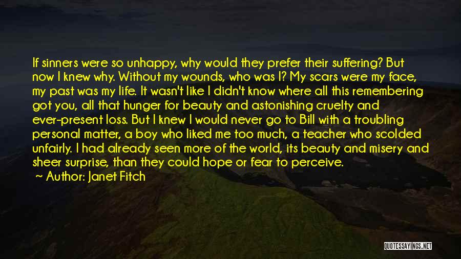 Janet Fitch Quotes: If Sinners Were So Unhappy, Why Would They Prefer Their Suffering? But Now I Knew Why. Without My Wounds, Who