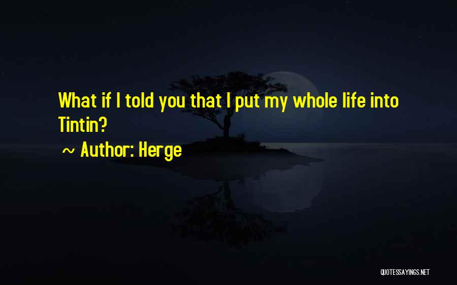 Herge Quotes: What If I Told You That I Put My Whole Life Into Tintin?