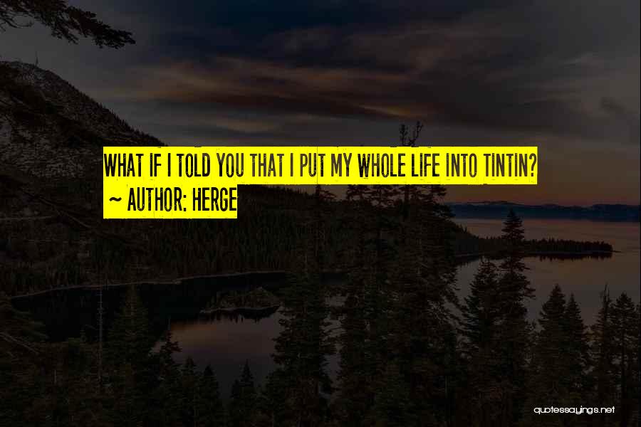 Herge Quotes: What If I Told You That I Put My Whole Life Into Tintin?