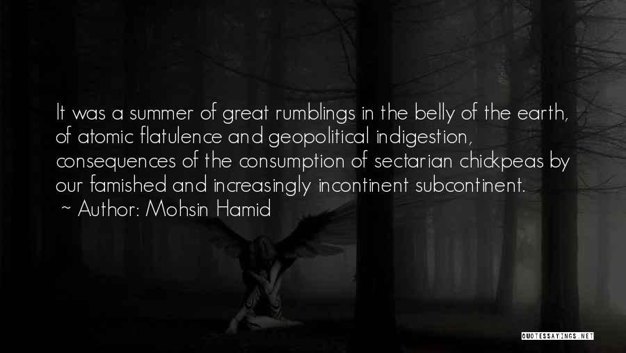 Mohsin Hamid Quotes: It Was A Summer Of Great Rumblings In The Belly Of The Earth, Of Atomic Flatulence And Geopolitical Indigestion, Consequences