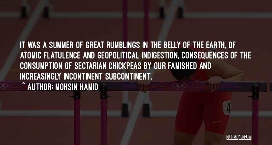 Mohsin Hamid Quotes: It Was A Summer Of Great Rumblings In The Belly Of The Earth, Of Atomic Flatulence And Geopolitical Indigestion, Consequences