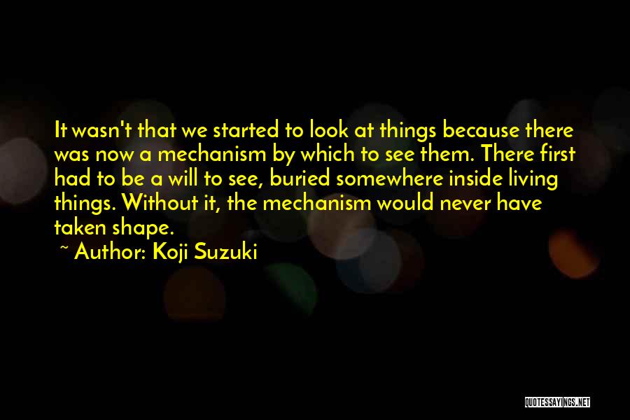 Koji Suzuki Quotes: It Wasn't That We Started To Look At Things Because There Was Now A Mechanism By Which To See Them.