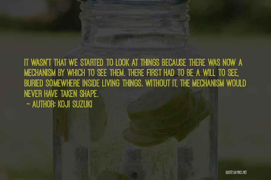 Koji Suzuki Quotes: It Wasn't That We Started To Look At Things Because There Was Now A Mechanism By Which To See Them.