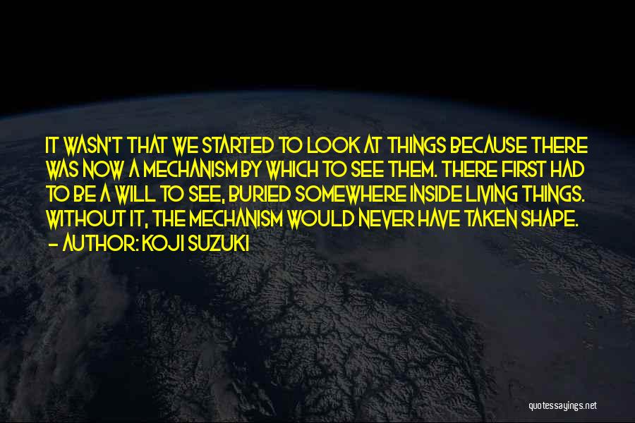 Koji Suzuki Quotes: It Wasn't That We Started To Look At Things Because There Was Now A Mechanism By Which To See Them.