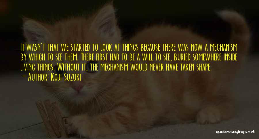 Koji Suzuki Quotes: It Wasn't That We Started To Look At Things Because There Was Now A Mechanism By Which To See Them.