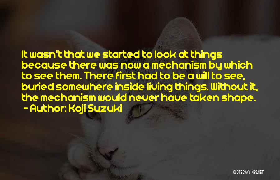 Koji Suzuki Quotes: It Wasn't That We Started To Look At Things Because There Was Now A Mechanism By Which To See Them.