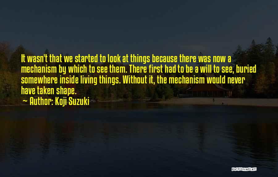 Koji Suzuki Quotes: It Wasn't That We Started To Look At Things Because There Was Now A Mechanism By Which To See Them.