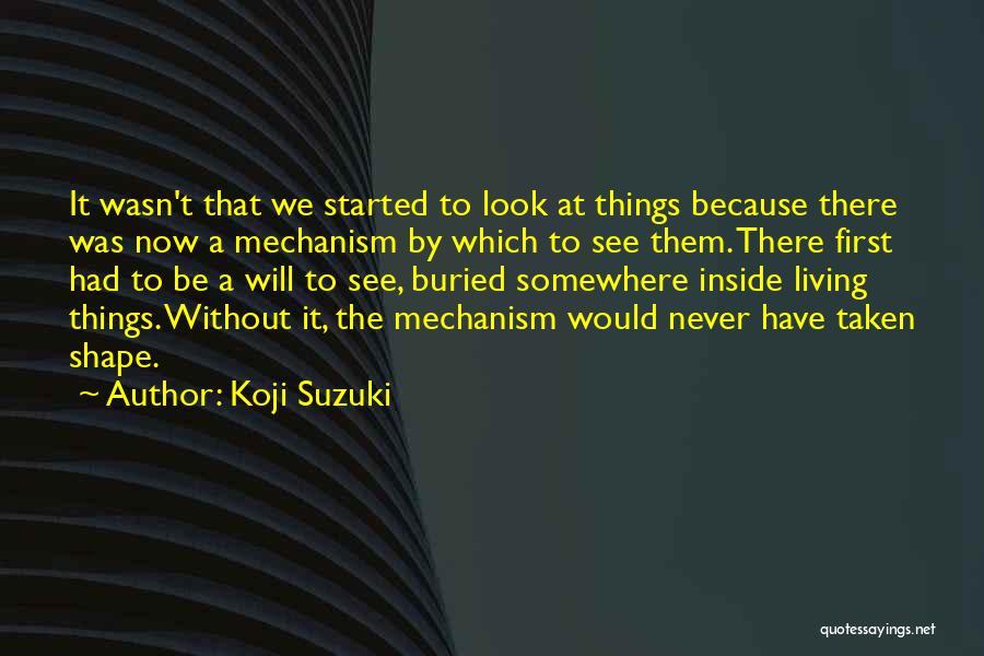 Koji Suzuki Quotes: It Wasn't That We Started To Look At Things Because There Was Now A Mechanism By Which To See Them.