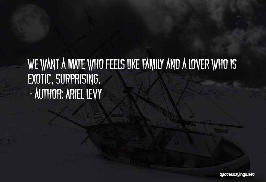 Ariel Levy Quotes: We Want A Mate Who Feels Like Family And A Lover Who Is Exotic, Surprising.